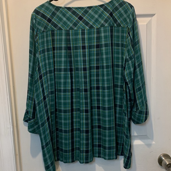 J. Jill Green and Black 3/4 Sleeve Boxy Tunic - Picture 4 of 4